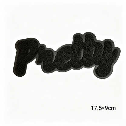 Pretty Chenille Letter Patches Iron-On Embroidered Appliques