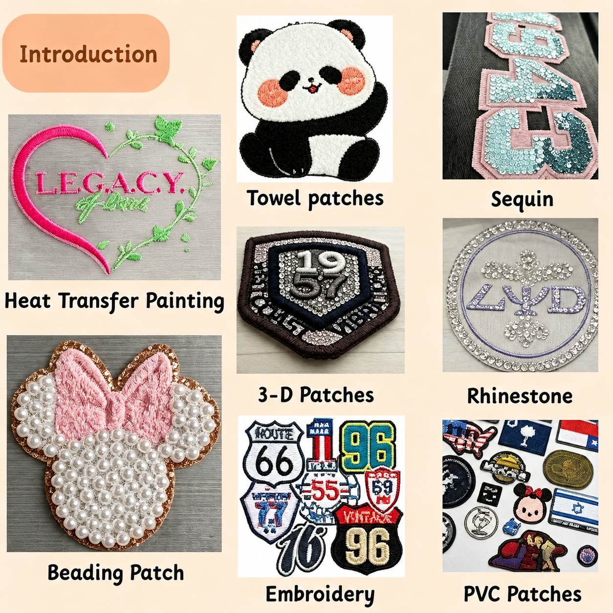 Custom Designer Clothing Embroidery Patches Animal Woven Eco-Friendly 3D LOGO Embroidered Iron-On Sew-On Clothing Patch
