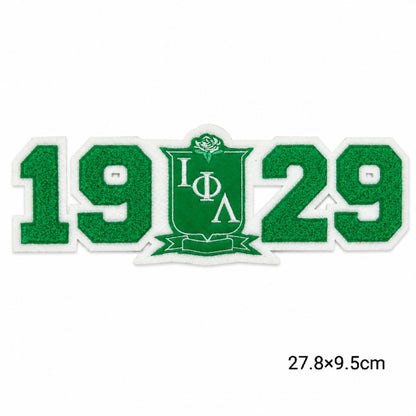 Iota Phi Lambda Sorority Green Chenille Patches Set