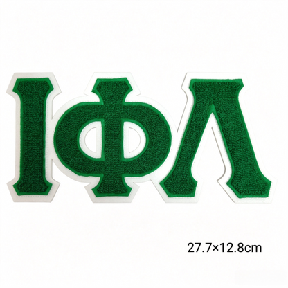 Iota Phi Lambda Sorority Green Chenille Patches Set