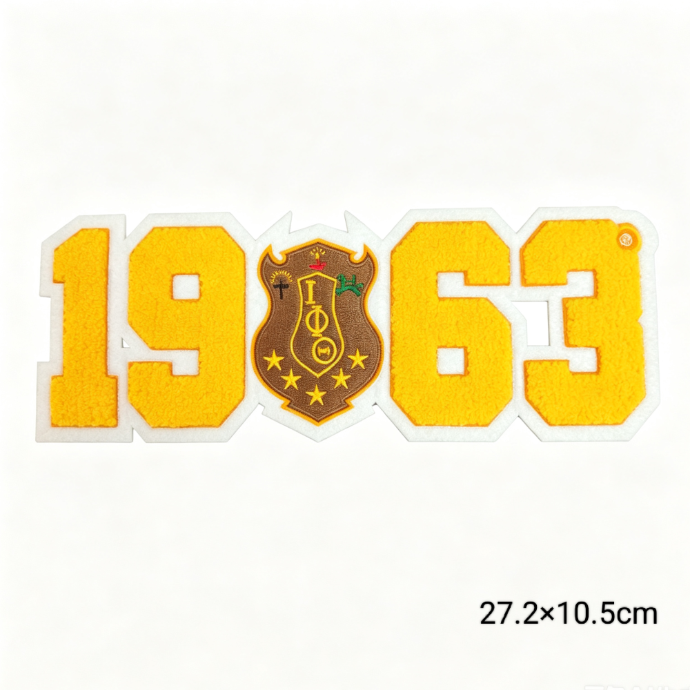 Iota Phi Theta 1963 fraternity Chenille Iron-On Patches Set