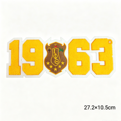 Iota Phi Theta 1963 fraternity Chenille Iron-On Patches Set