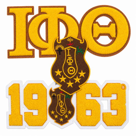 Iota Phi Theta 1963 fraternity Chenille Iron-On Patches Set