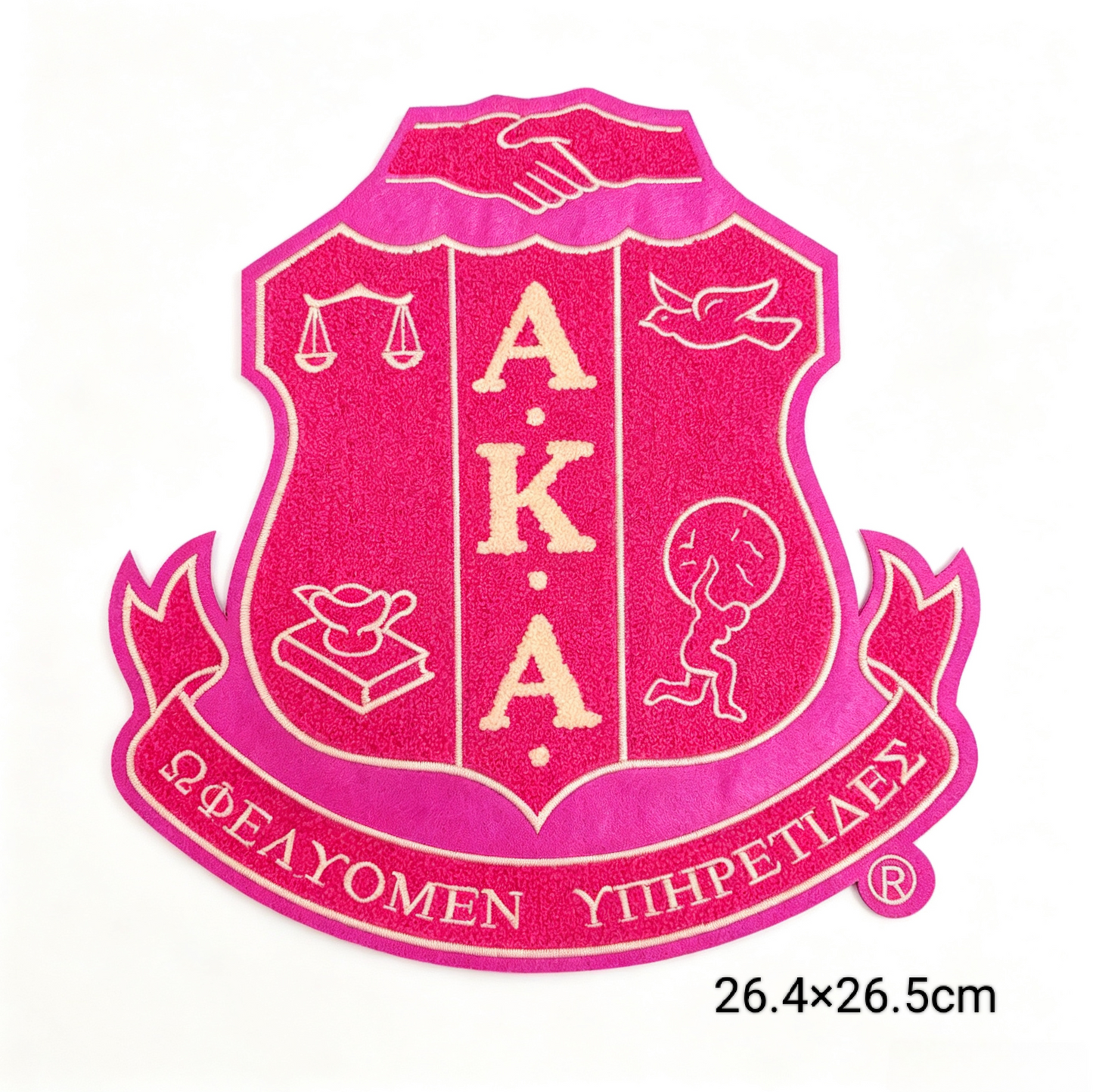 10.5 inch Greek AKA Sorority Embroidered shield Patches