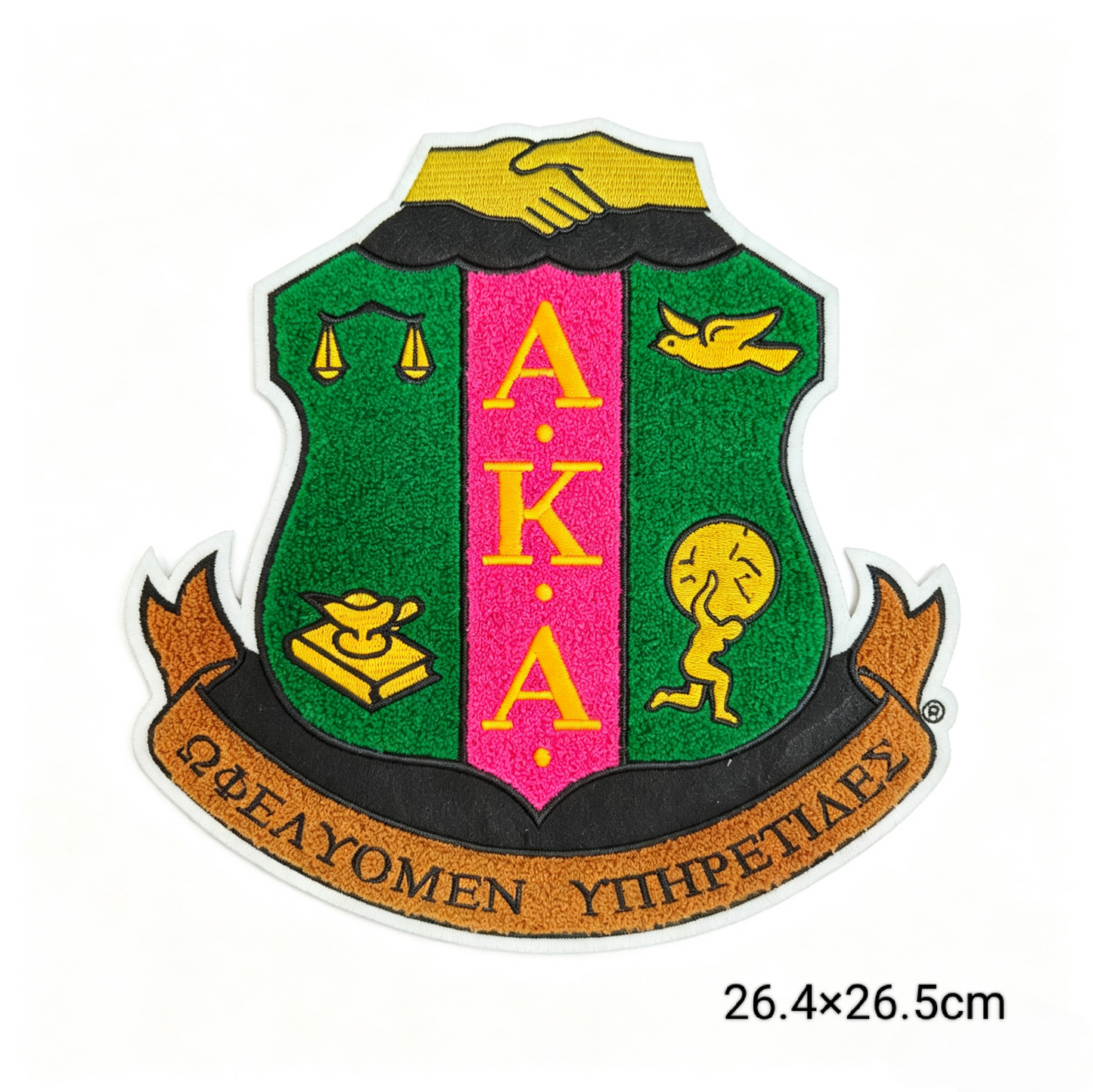 10.5 inch Greek AKA Sorority Embroidered shield Patches