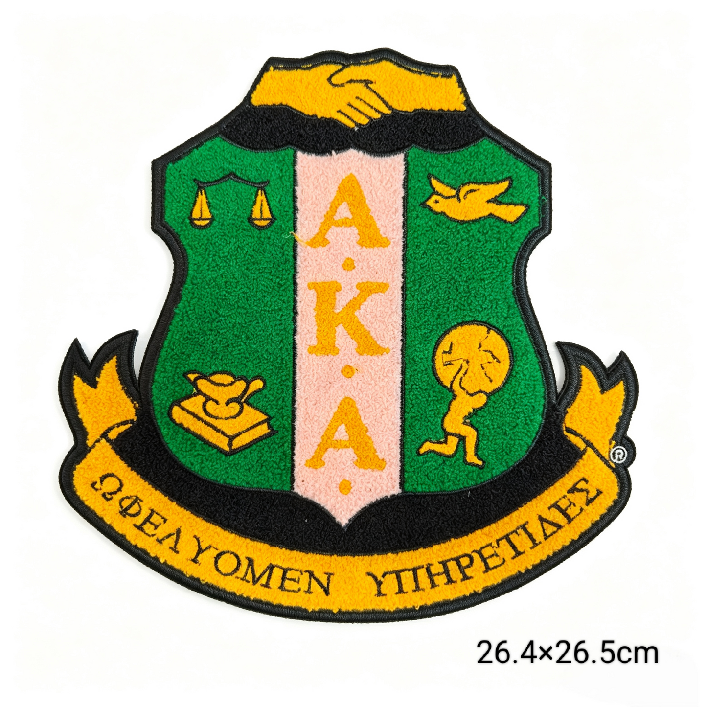 10.5 inch Greek AKA Sorority Embroidered shield Patches
