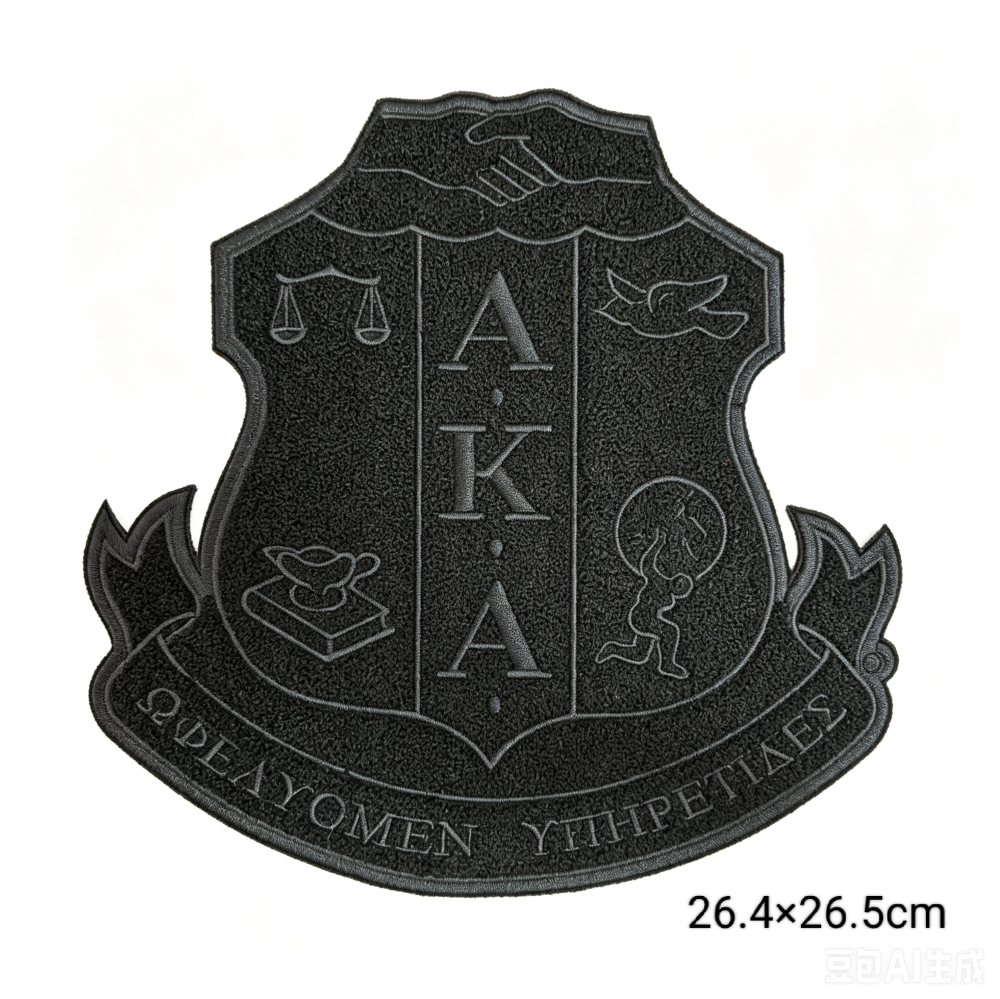 10.5 inch Greek AKA Sorority Embroidered shield Patches