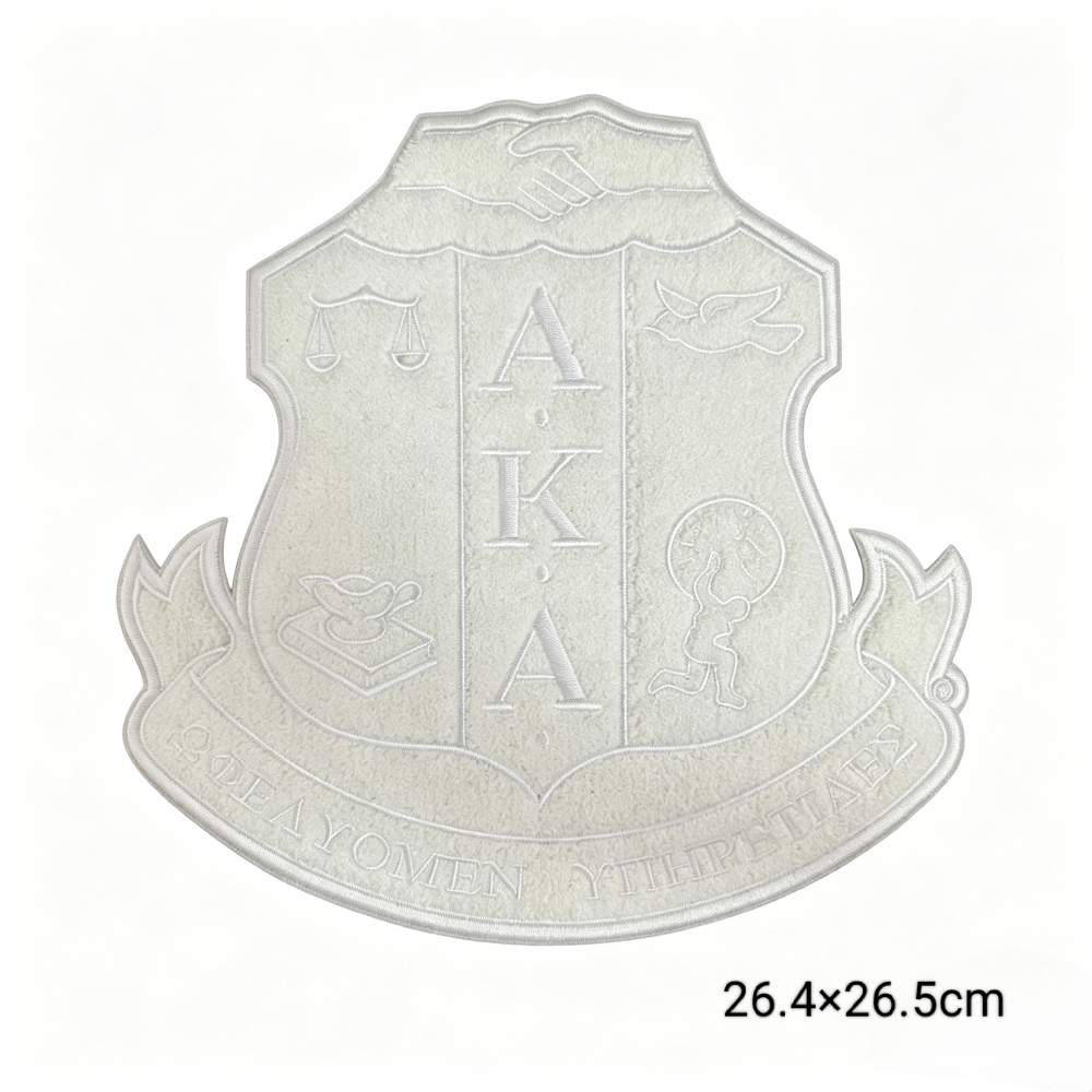 10.5 inch Greek AKA Sorority Embroidered shield Patches