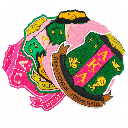 10.5 inch Greek AKA Sorority Embroidered shield Patches