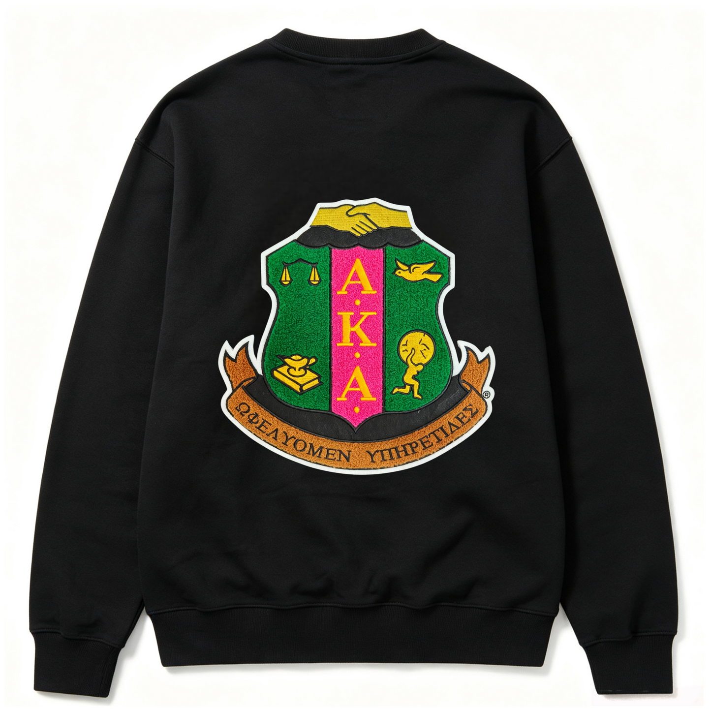 10.5 inch Greek AKA Sorority Embroidered shield Patches