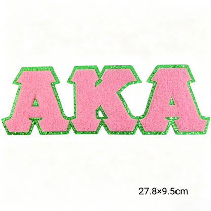 Glitter Edge Chenille Greek Letter Patches Iron‑on Sorority Fraternity Alphabet Patches DIY Clothing Jacket Hat Decor Accessories