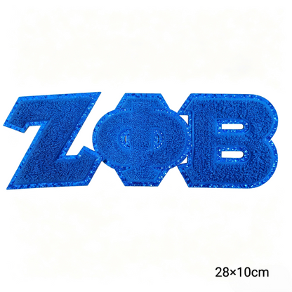 Glitter Edge Chenille Greek Letter Patches Iron‑on Sorority Fraternity Alphabet Patches DIY Clothing Jacket Hat Decor Accessories