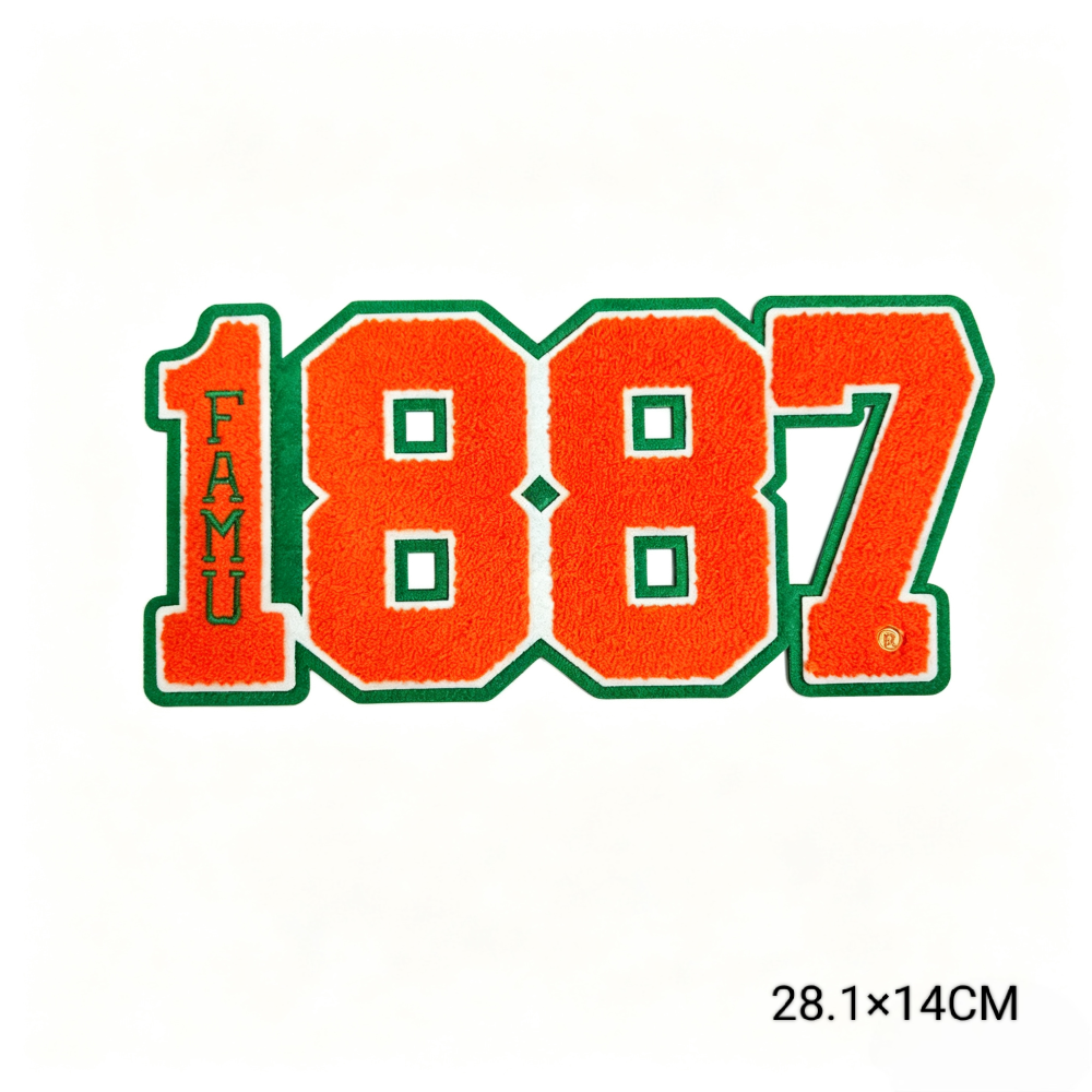 FAMU 1887 Legacy Rattler Chenille Embroidered Patches Florida A&M University HBCU Iron on Patches