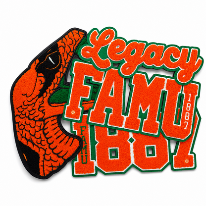 FAMU 1887 Legacy Rattler Chenille Embroidered Patches Florida A&M University HBCU Iron on Patches
