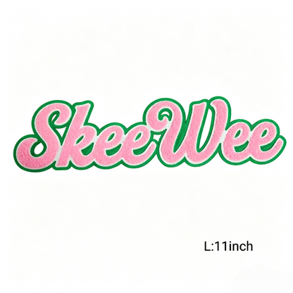 11 Inch SkeeWee Iron on Chenille Patch for Pretty Girl Sorority