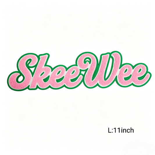 11 Inch SkeeWee Iron on Chenille Patch for Pretty Girl Sorority