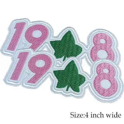 Small Size Sorority AKA Ivy Pearl Embroidery Design Patches