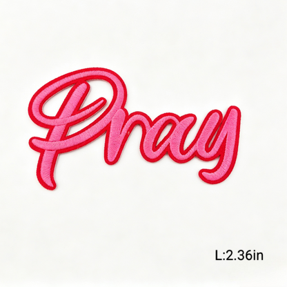Hot Pink/Black Trendy Letter Embroidery Iron-on Patches Various Inspirational Slogan & Letters