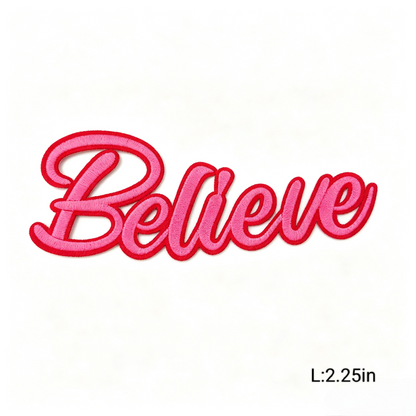Hot Pink/Black Trendy Letter Embroidery Iron-on Patches Various Inspirational Slogan & Letters