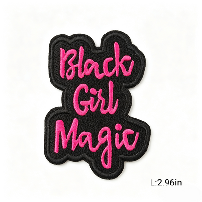 Hot Pink/Black Trendy Letter Embroidery Iron-on Patches Various Inspirational Slogan & Letters