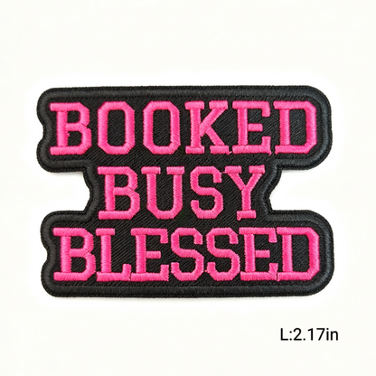 Hot Pink/Black Trendy Letter Embroidery Iron-on Patches Various Inspirational Slogan & Letters