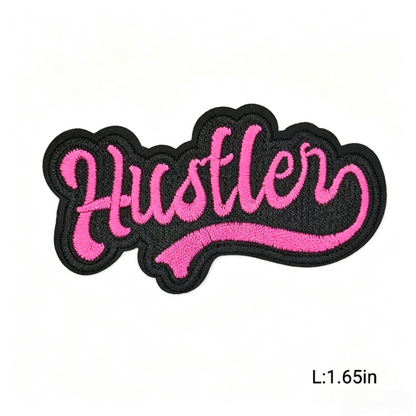 Hot Pink/Black Trendy Letter Embroidery Iron-on Patches Various Inspirational Slogan & Letters
