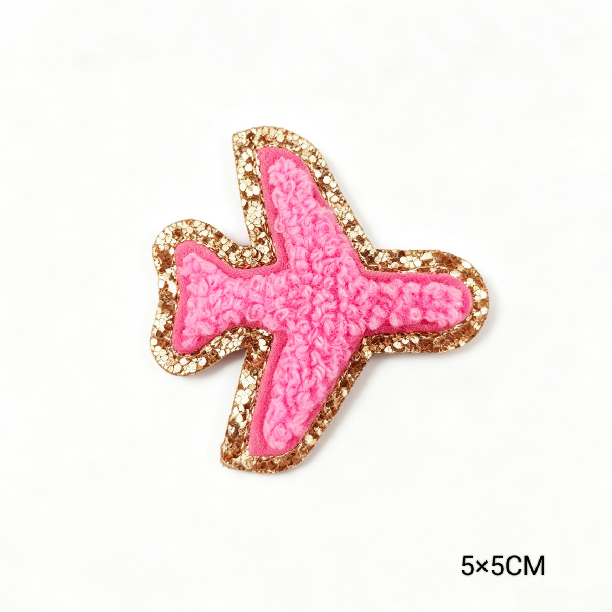 Custom Embroidered Patches Aeroplane Pattern Variety Colors Glitter Effect Sequins Felt Fabric