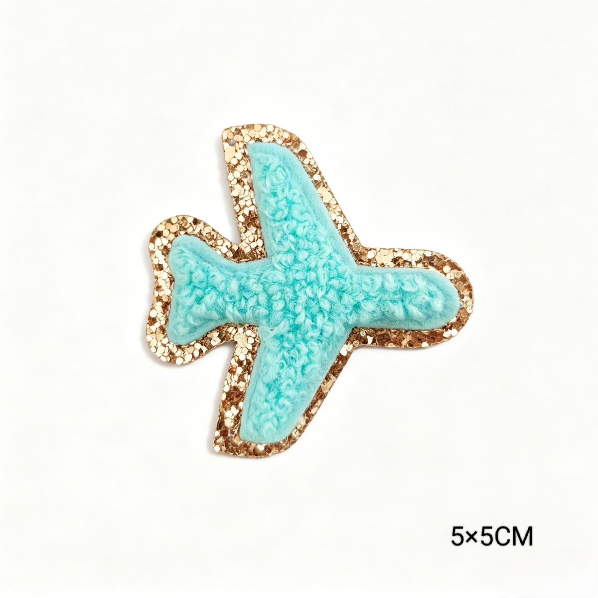 Custom Embroidered Patches Aeroplane Pattern Variety Colors Glitter Effect Sequins Felt Fabric
