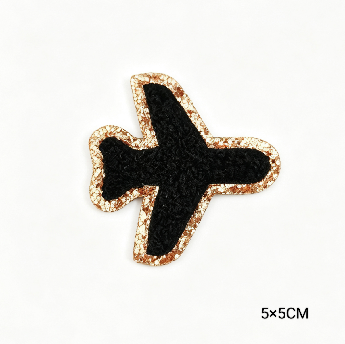 Custom Embroidered Patches Aeroplane Pattern Variety Colors Glitter Effect Sequins Felt Fabric