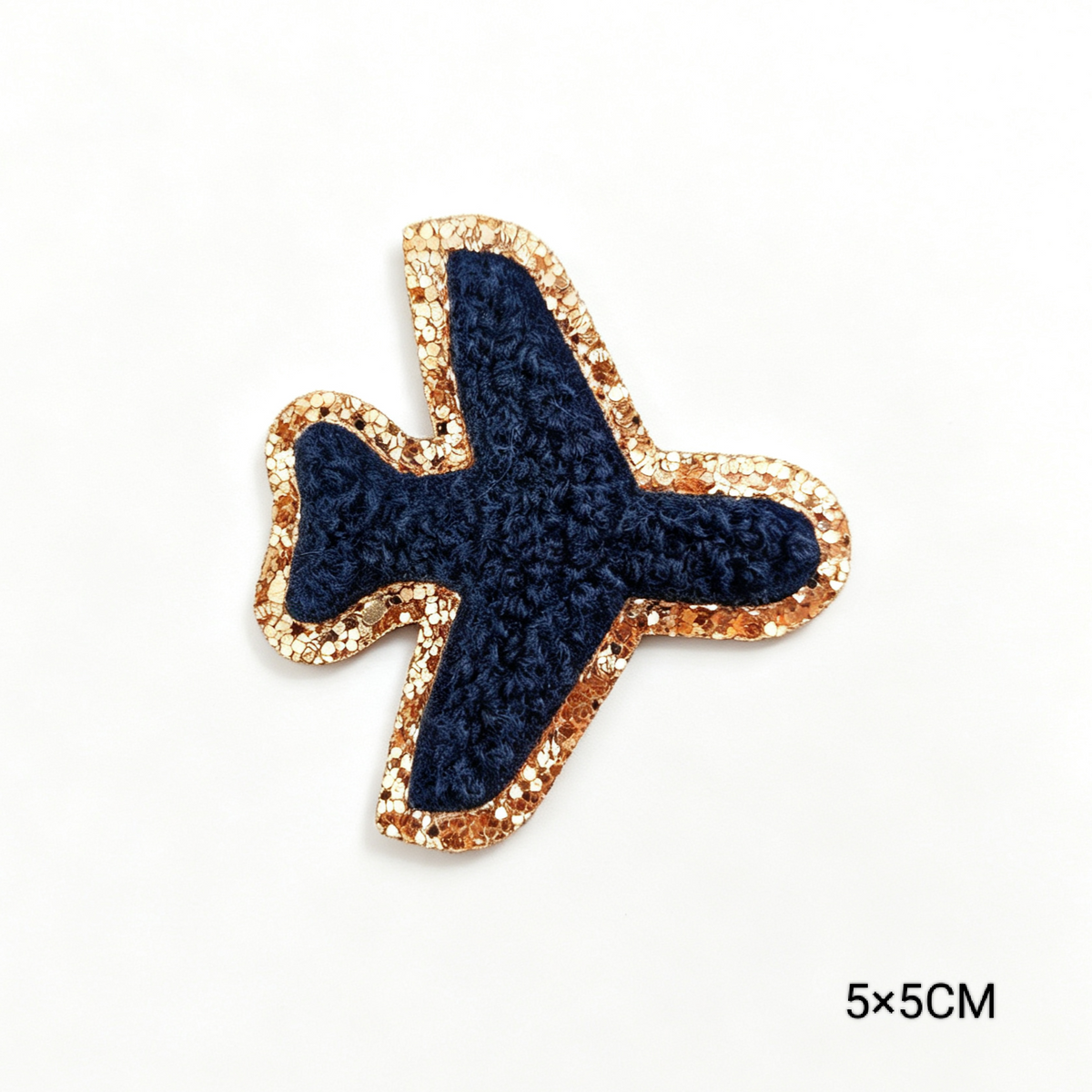 Custom Embroidered Patches Aeroplane Pattern Variety Colors Glitter Effect Sequins Felt Fabric