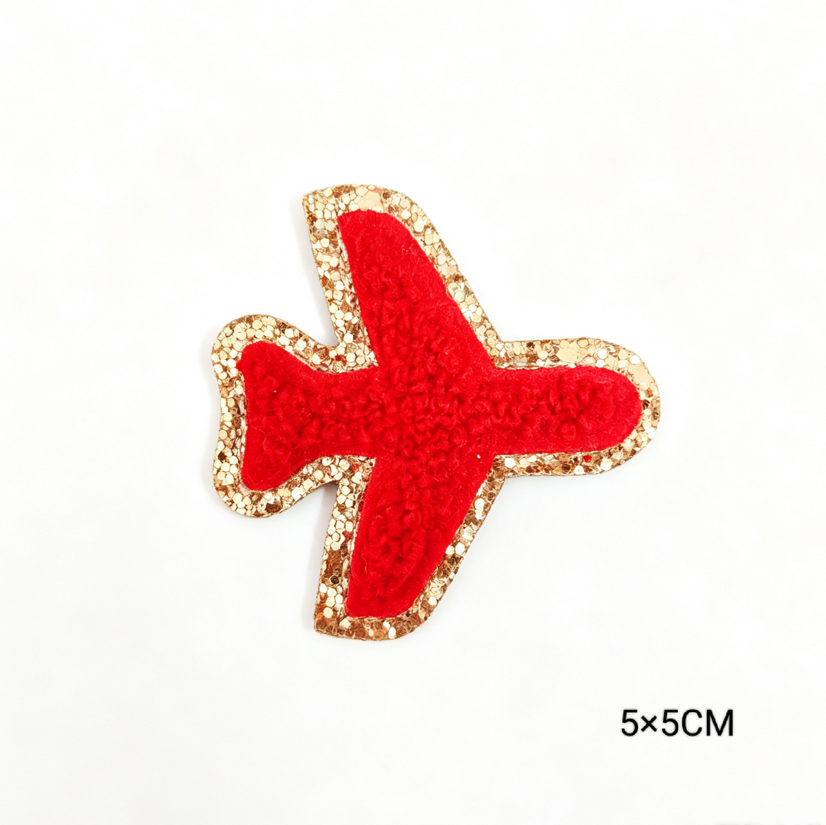 Custom Embroidered Patches Aeroplane Pattern Variety Colors Glitter Effect Sequins Felt Fabric