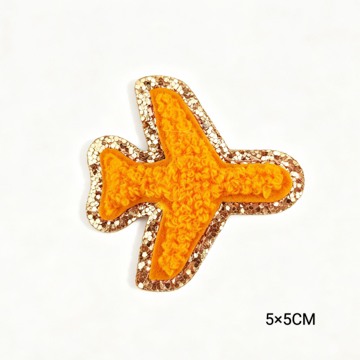 Custom Embroidered Patches Aeroplane Pattern Variety Colors Glitter Effect Sequins Felt Fabric