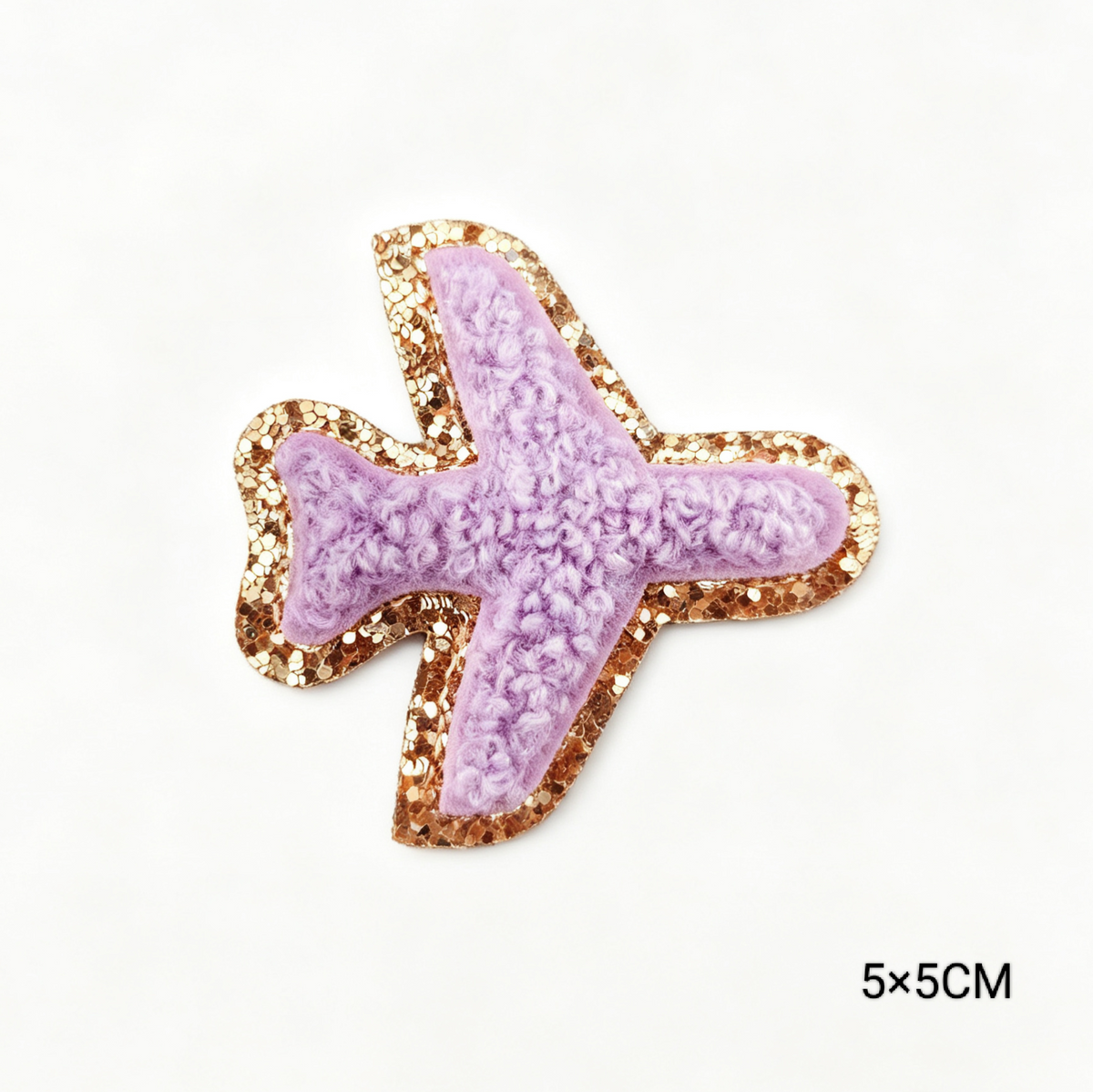 Custom Embroidered Patches Aeroplane Pattern Variety Colors Glitter Effect Sequins Felt Fabric