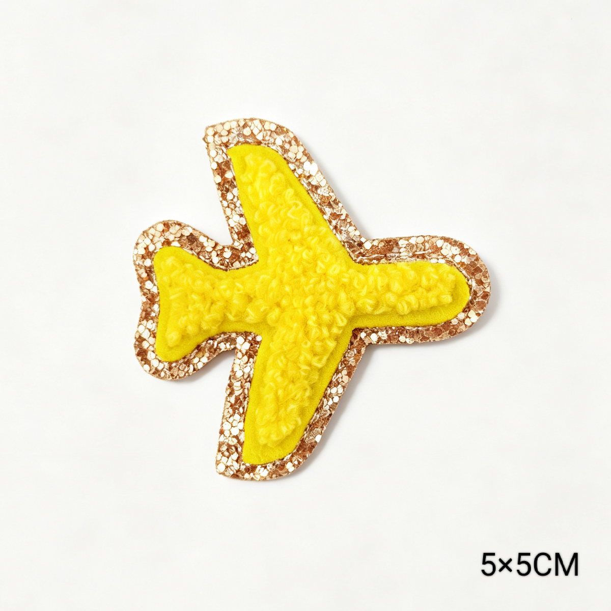 Custom Embroidered Patches Aeroplane Pattern Variety Colors Glitter Effect Sequins Felt Fabric