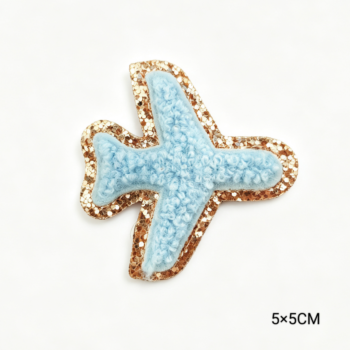Custom Embroidered Patches Aeroplane Pattern Variety Colors Glitter Effect Sequins Felt Fabric