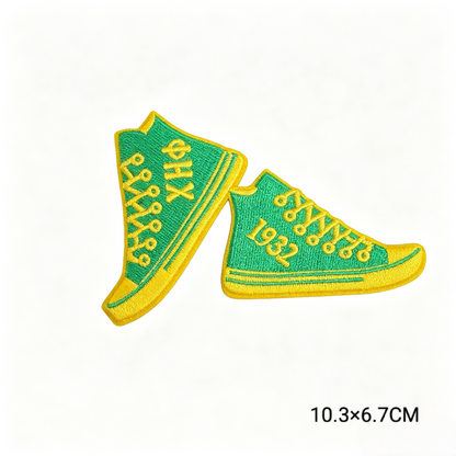 Chi Eta Phi ΧΗΦ 1932 Sorority Embroidery Patches Green Yellow Greek Letter Iron On Jacket Hat Clothing DIY Decoration