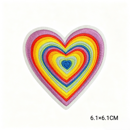 Custom Rainbow Peace Love Embroidery Iron On Patches