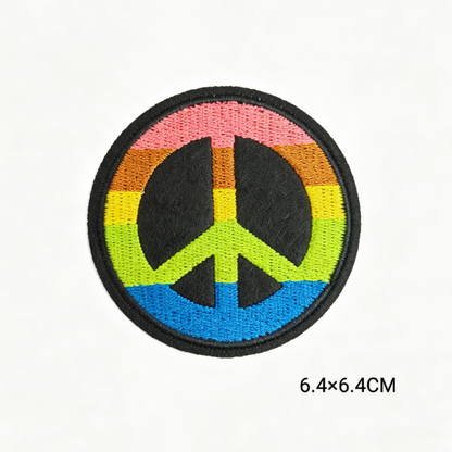 Custom Rainbow Peace Love Embroidery Iron On Patches