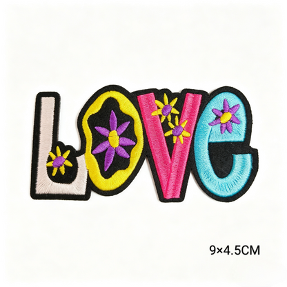 Custom Rainbow Peace Love Embroidery Iron On Patches