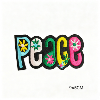Custom Rainbow Peace Love Embroidery Iron On Patches
