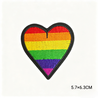 Custom Rainbow Peace Love Embroidery Iron On Patches