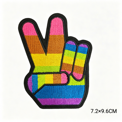 Custom Rainbow Peace Love Embroidery Iron On Patches