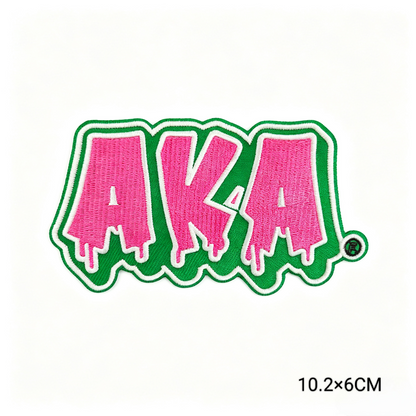 New Hot Selling Greek Sorority Pink Green Embroidered Patch 1908 Pretty Soror