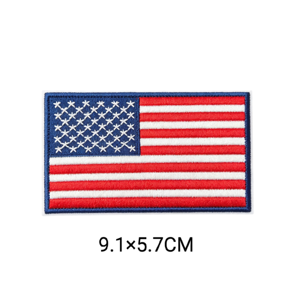 American Flag Embroidery Patch Iron On USA National Flag Sew On Applique For Clothes