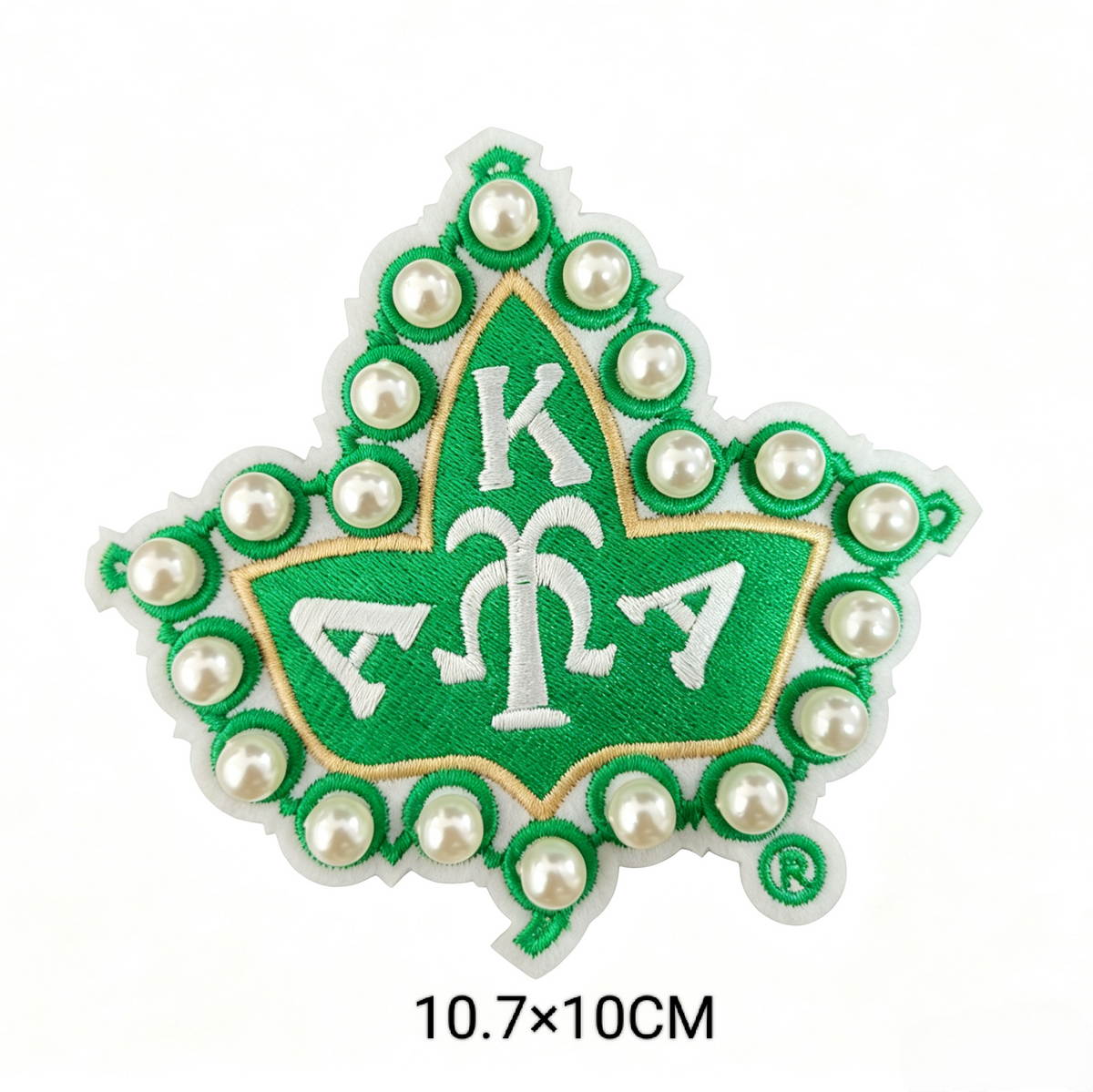 Custom 3D Pearl Beaded Number Iron On Patches Greek Sorority Embroidered Appliques