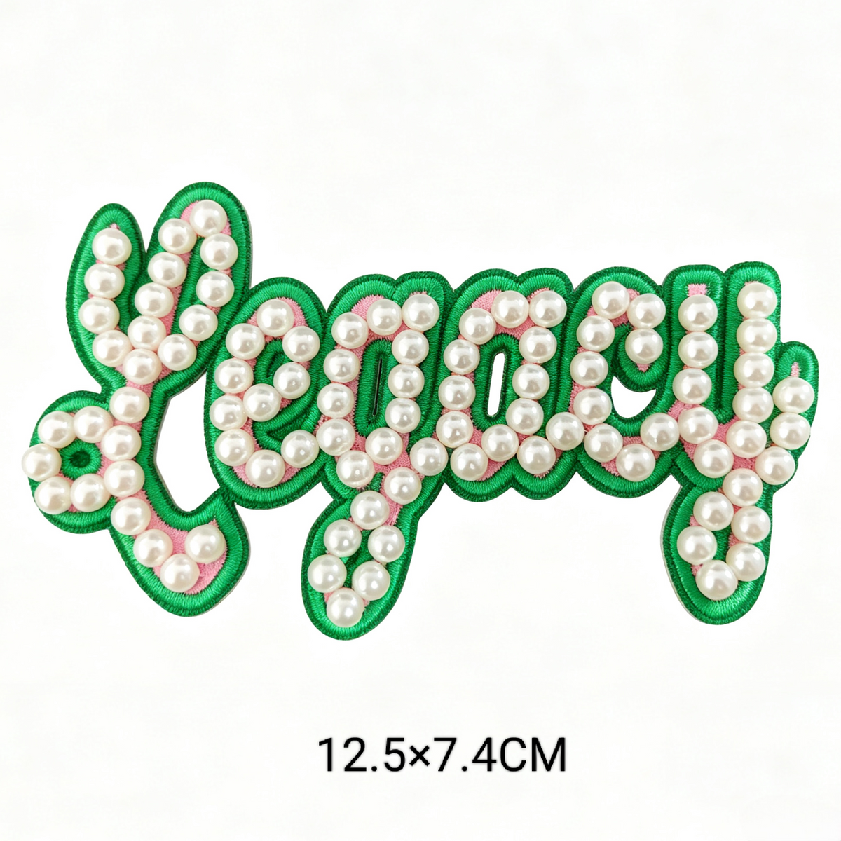 Custom 3D Pearl Beaded Number Iron On Patches Greek Sorority Embroidered Appliques