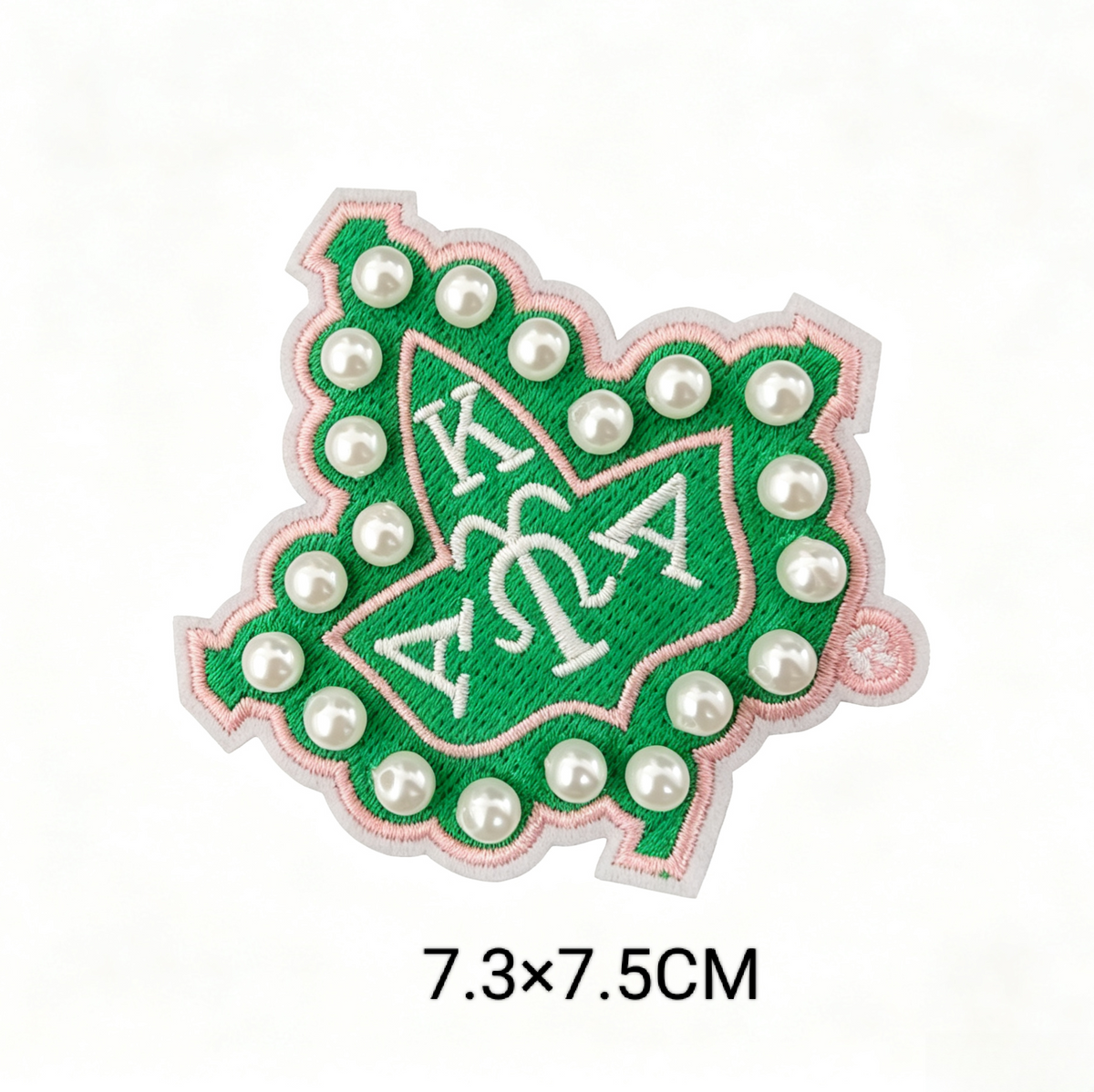 Custom 3D Pearl Beaded Number Iron On Patches Greek Sorority Embroidered Appliques