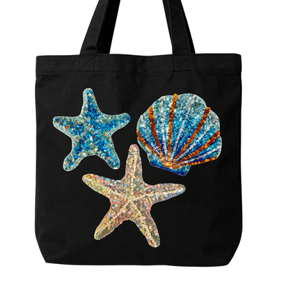 Ocean Theme Sequin Patches Starfish Seashell Iron On Patches Glitter Sequined Appliques