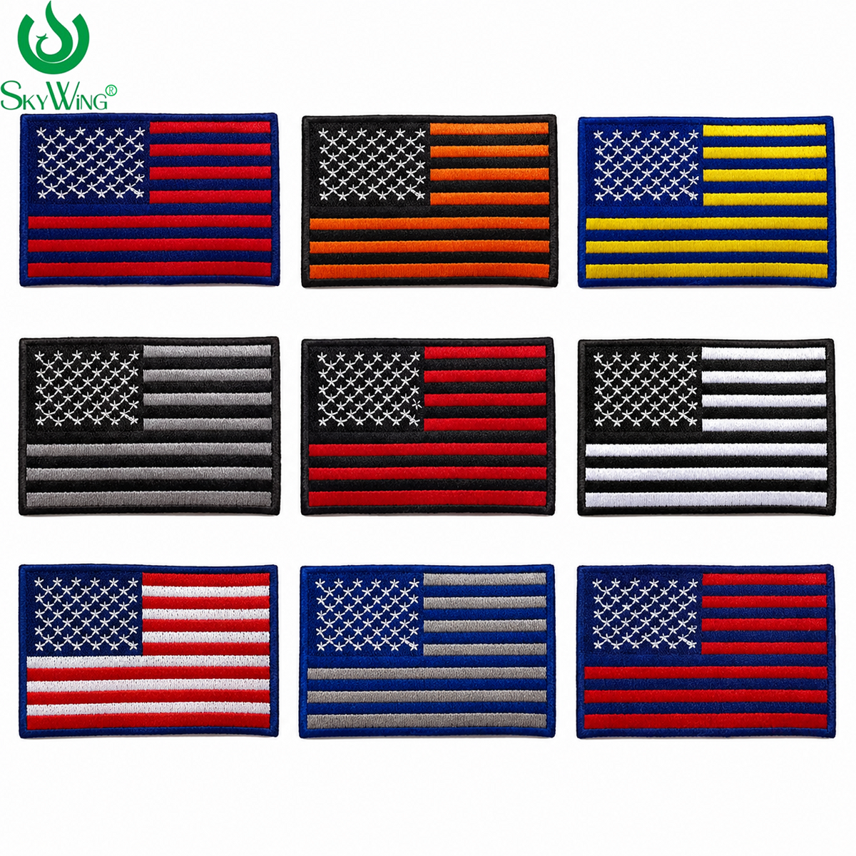 American Flag Embroidery Patch Iron On USA National Flag Sew On Applique For Clothes
