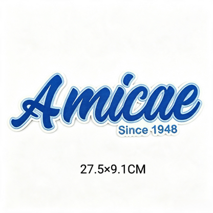 Zeta Amicae Since 1948 Embroidered Patch Iron On Sew On Greek Sorority Letter Badge DIY Applique For Jacket Backpack Clothing Decor